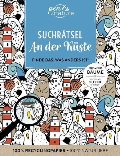 Buchcover und Innenansicht für das Buch: Suchrätsel An der Küste