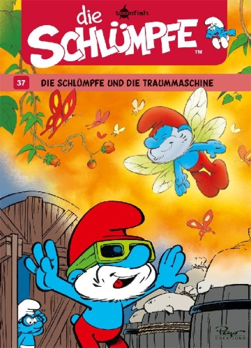 Buchcover und Innenansicht für das Buch: Die Schlümpfe 37. Die Schlümpfe und die Traummaschine