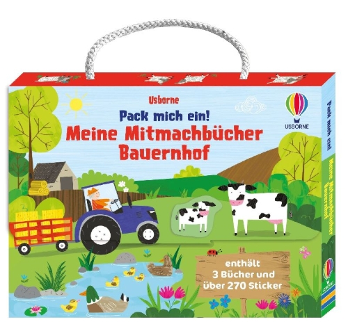 Buchcover und Innenansicht für das Buch: Pack mich ein! Meine Mitmachbücher: Bauernhof