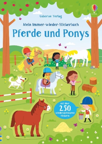 Buchcover und Innenansicht für das Buch: Mein Immer-wieder-Stickerbuch: Pferde und Ponys