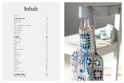 Buchcover und Innenansicht für das Buch: Granny Squares für die Kleinen