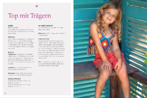 Buchcover und Innenansicht für das Buch: Granny Squares für die Kleinen