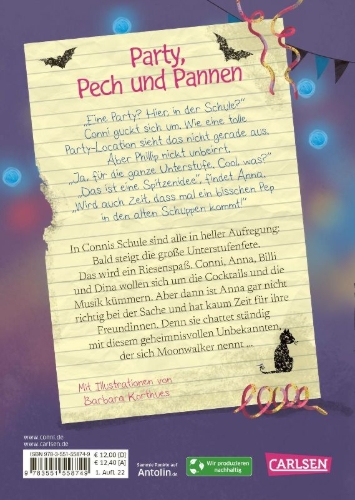 Buchcover und Innenansicht für das Buch: Conni & Co 4: Conni, Anna und das wilde Schulfest