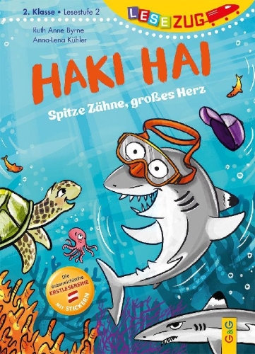 Buchcover und Innenansicht für das Buch: LESEZUG/2. Klasse - Lesestufe 2: Haki Hai - spitze Zähne, großes Herz
