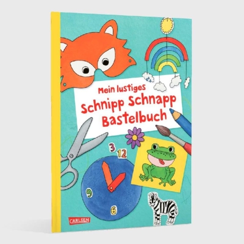 Buchcover und Innenansicht für das Buch: Mein lustiges Schnipp Schnapp Bastelbuch