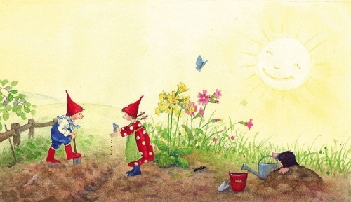 Buchcover und Innenansicht für das Buch: Pippa und Pelle im Garten