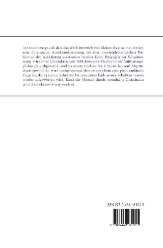Buchcover und Innenansicht für das Buch: Moral und Motivation im Werk Heinrich von Kleists