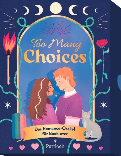 Buchcover und Innenansicht für das Buch: Orakelkarten: Too Many Choices