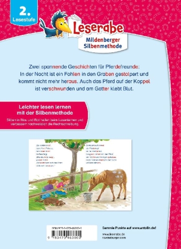 Buchcover und Innenansicht für das Buch: Leserabe Sonderausgaben - Die schönsten Pferdegeschichten - Silbe für Silbe lesen lernen