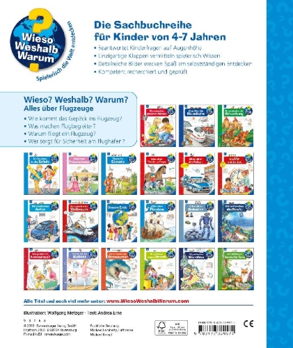 Buchcover und Innenansicht für das Buch: Wieso? Weshalb? Warum?, Band 20: Alles über Flugzeuge