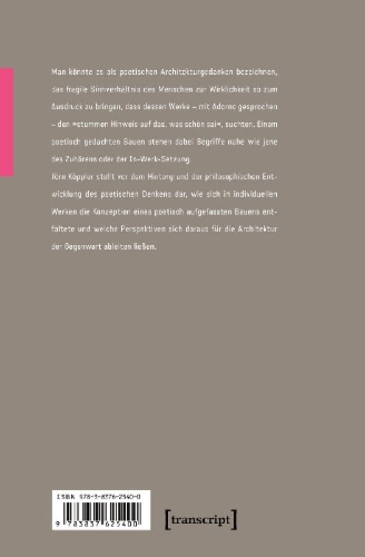 Buchcover und Innenansicht für das Buch: Die Poetik des Bauens