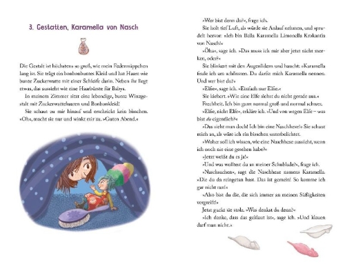Buchcover und Innenansicht für das Buch: Bella Karamella - Achtung, zauberhafte Freundin!