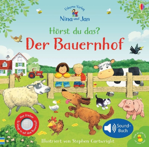 Buchcover und Innenansicht für das Buch: Nina und Jan - Hörst du das? Der Bauernhof