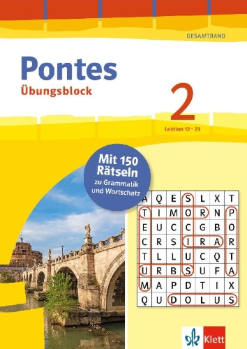 Buchcover und Innenansicht für das Buch: Pontes 2 Gesamtband (ab 2020) - Übungsblock zum Schulbuch 2. Lernjahr