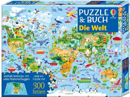 Buchcover und Innenansicht für das Buch: Puzzle und Buch: Die Welt