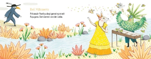 Buchcover und Innenansicht für das Buch: Ich entdecke "Die Zauberflöte" - Pappbilderbuch mit Sound (Mein kleines Klangbuch)