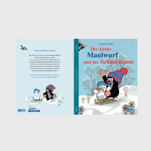 Buchcover und Innenansicht für das Buch: Der kleine Maulwurf und der Schneemann