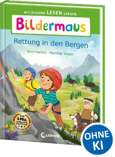Buchcover und Innenansicht für das Buch: Bildermaus - Rettung in den Bergen