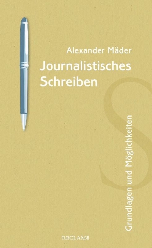 Buchcover und Innenansicht für das Buch: Journalistisches Schreiben