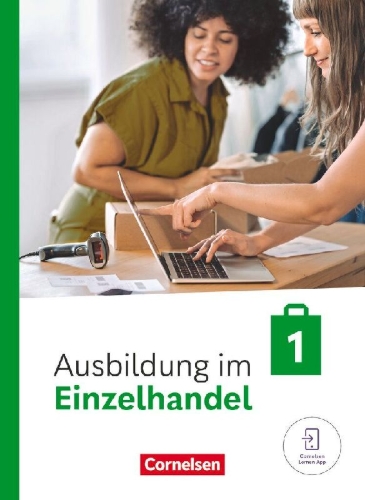 Buchcover und Innenansicht für das Buch: Ausbildung im Einzelhandel 1. Ausbildungsjahr. Fachkunde mit Videos
