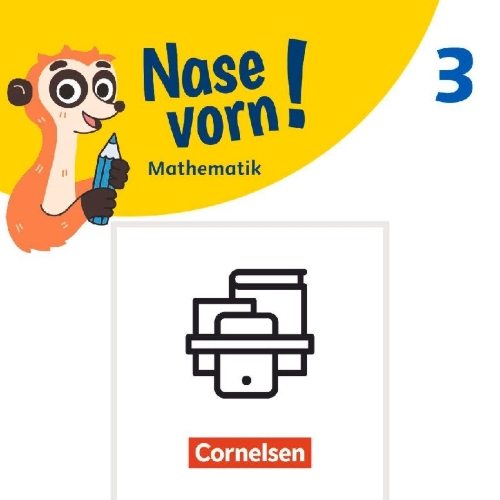 Buchcover und Innenansicht für das Buch: Nase vorn! 3. Schuljahr - Basiskompetenzen Mathe - Mathematische Grundkompetenzen trainieren & Sicher in die 4. Klasse - 5 Übungshefte im Paket mit Lösungen