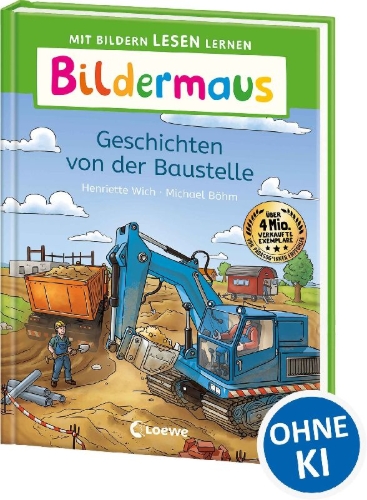 Buchcover und Innenansicht für das Buch: Bildermaus - Geschichten von der Baustelle