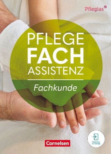 Buchcover und Innenansicht für das Buch: Pflegias - Pflegefachassistenz - Fachkunde mit digitalen Medien