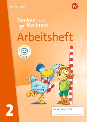 Buchcover und Innenansicht für das Buch: Denken und Rechnen 2. Arbeitsheft mit interaktiven Übungen. Allgemeine Ausgabe