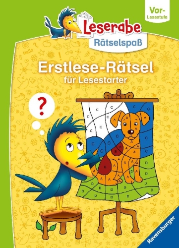 Buchcover und Innenansicht für das Buch: Ravensburger Leserabe Rätselspaß - Erstlese-Rätsel für Lesestarter ab 5 Jahren - Vor-Lesestufe