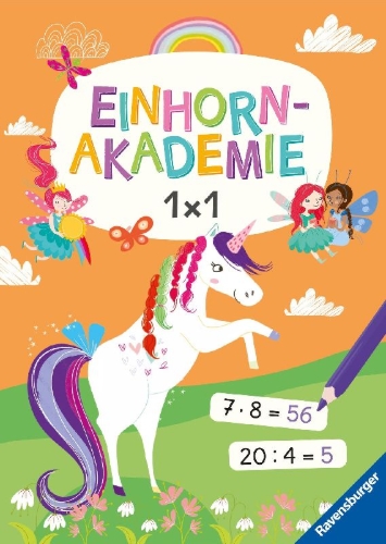 Buchcover und Innenansicht für das Buch: Magical Unicorn Academy. Multiplying and Dividing.