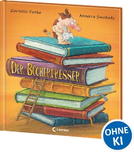 Buchcover und Innenansicht für das Buch: Der Bücherfresser