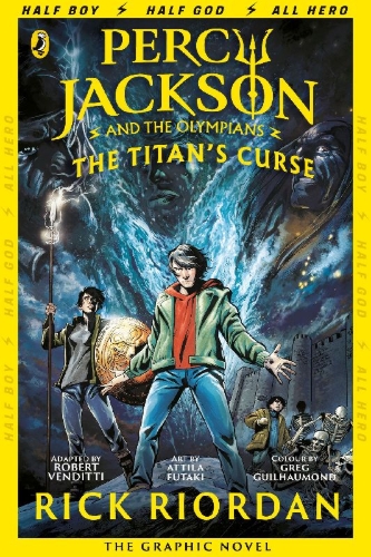 Buchcover und Innenansicht für das Buch: Percy Jackson and the Titan's Curse: The Graphic Novel