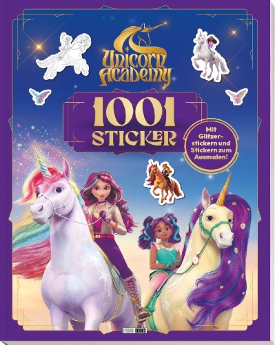 Buchcover und Innenansicht für das Buch: Unicorn Academy: 1001 Sticker