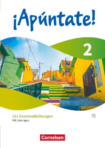 Buchcover und Innenansicht für das Buch: ¡Apúntate! Band 2 - Spanisch als 2. Fremdsprache - Ausgabe 2024 - 101 Grammatikübungen mit Lösungen