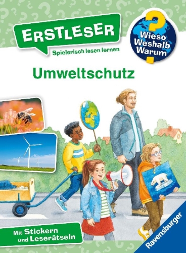 Buchcover und Innenansicht für das Buch: Wieso? Weshalb? Warum? Erstleser, Band 13 - Umweltschutz