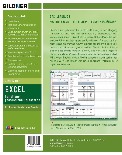 Buchcover und Innenansicht für das Buch: Sonderausgabe: Excel Formeln und Funktionen professionell einsetzen