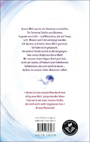 Buchcover und Innenansicht für das Buch: Vortex - Das Mädchen, das die Zeit durchbrach