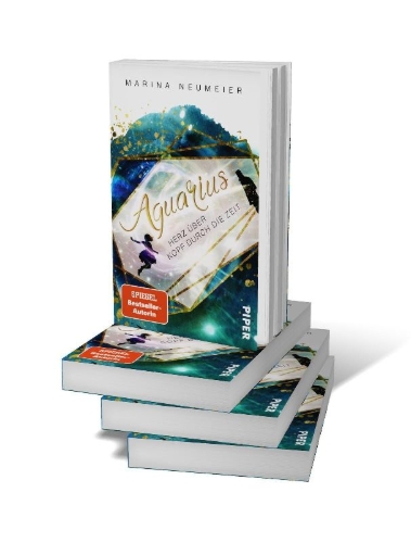 Buchcover und Innenansicht für das Buch: Aquarius - Herz über Kopf durch die Zeit