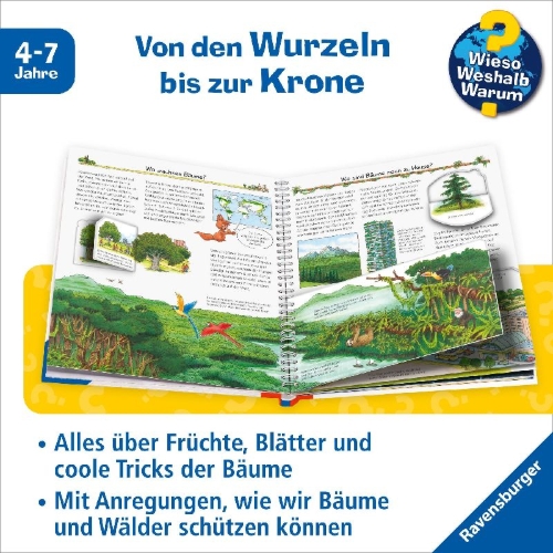 Buchcover und Innenansicht für das Buch: Wieso? Weshalb? Warum?, Band 52: Alles über Bäume