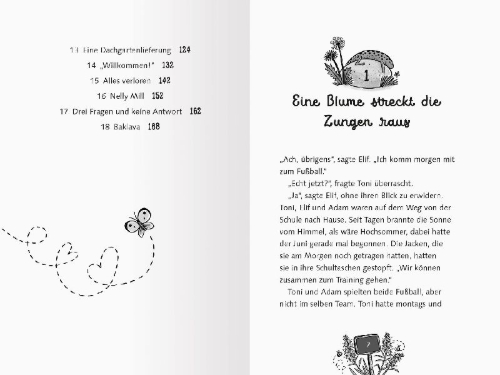 Buchcover und Innenansicht für das Buch: Die Stadtgärtnerin, Band 2 - Eine für alle, alle fürs Unkraut!