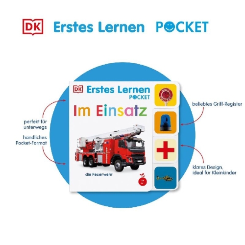 Buchcover und Innenansicht für das Buch: Erstes Lernen Pocket. Im Einsatz