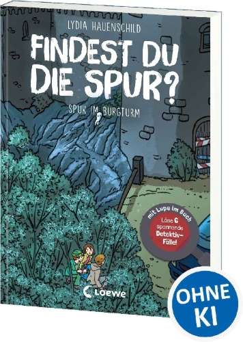 Buchcover und Innenansicht für das Buch: Findest du die Spur? - Spuk im Burgturm