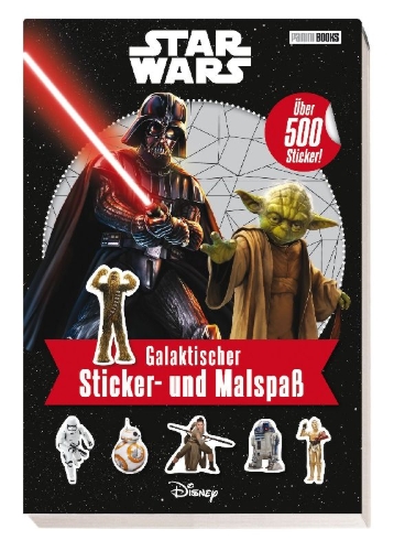 Buchcover und Innenansicht für das Buch: Star Wars: Galaktischer Sticker- und Malspaß