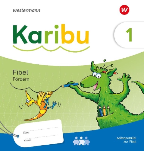 Buchcover und Innenansicht für das Buch: Karibu 1. Fibel Fördern plus Diagnoseheft 'Das kann ich' Fördern Ausgabe 2024