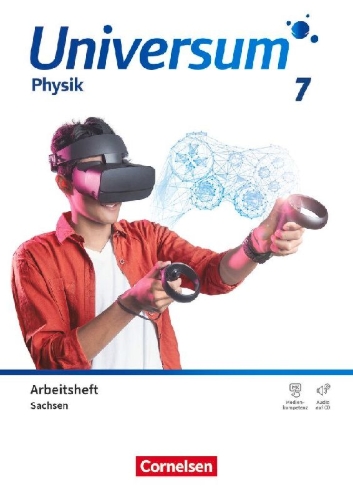 Buchcover und Innenansicht für das Buch: Universum Physik 7. Schuljahr. Gymnasium Sachsen - Arbeitsheft