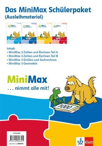 Buchcover und Innenansicht für das Buch: MiniMax 3. Schülerpaket (4 Themenhefte: Zahlen und Rechnen A, Zahlen und Rechnen B, Größen und Sachrechnen, Geometrie) - Ausleihmaterial Klasse 3