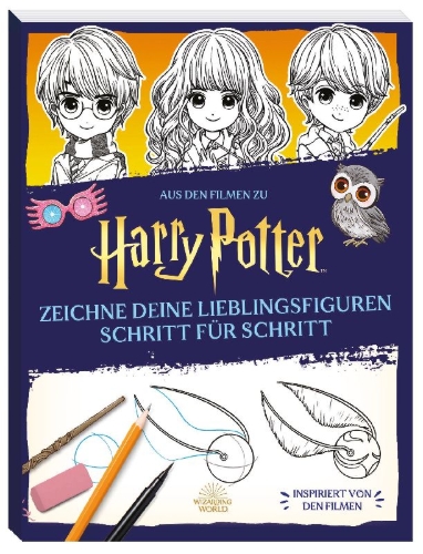 Buchcover und Innenansicht für das Buch: The Official Harry Potter How to Draw