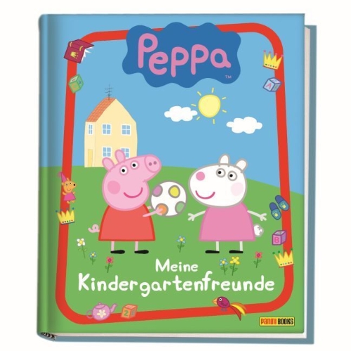 Buchcover und Innenansicht für das Buch: Peppa Kindergartenfreundebuch