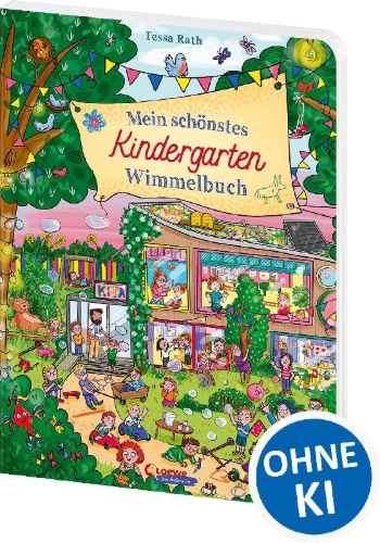 Buchcover und Innenansicht für das Buch: Mein schönstes Kindergarten-Wimmelbuch