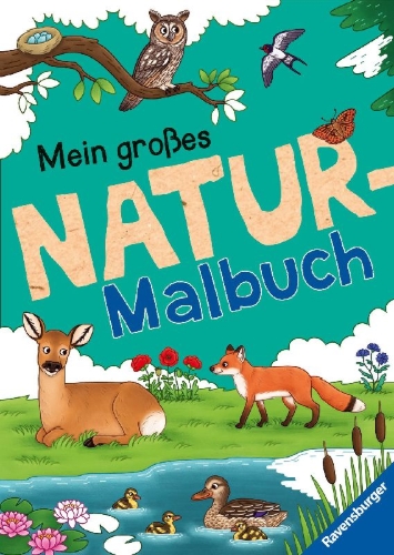 Buchcover und Innenansicht für das Buch: Mein großes Natur-Malbuch